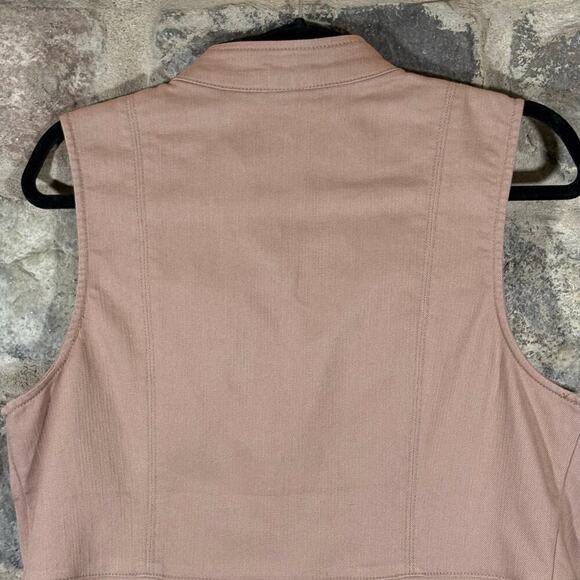 Liz Claiborne Vest Woman's Medium Tan Utility Full Zip High Collar‎ Hiking - Picture 6 of 13